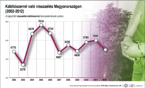 Kábítószerrel való visszaélés Magyarországon (2002-2012) regisztrált bűncselekmények száma
